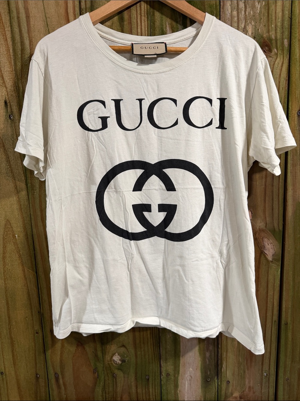 GUCCI Interlocking GG Logo T shirt S Cotton